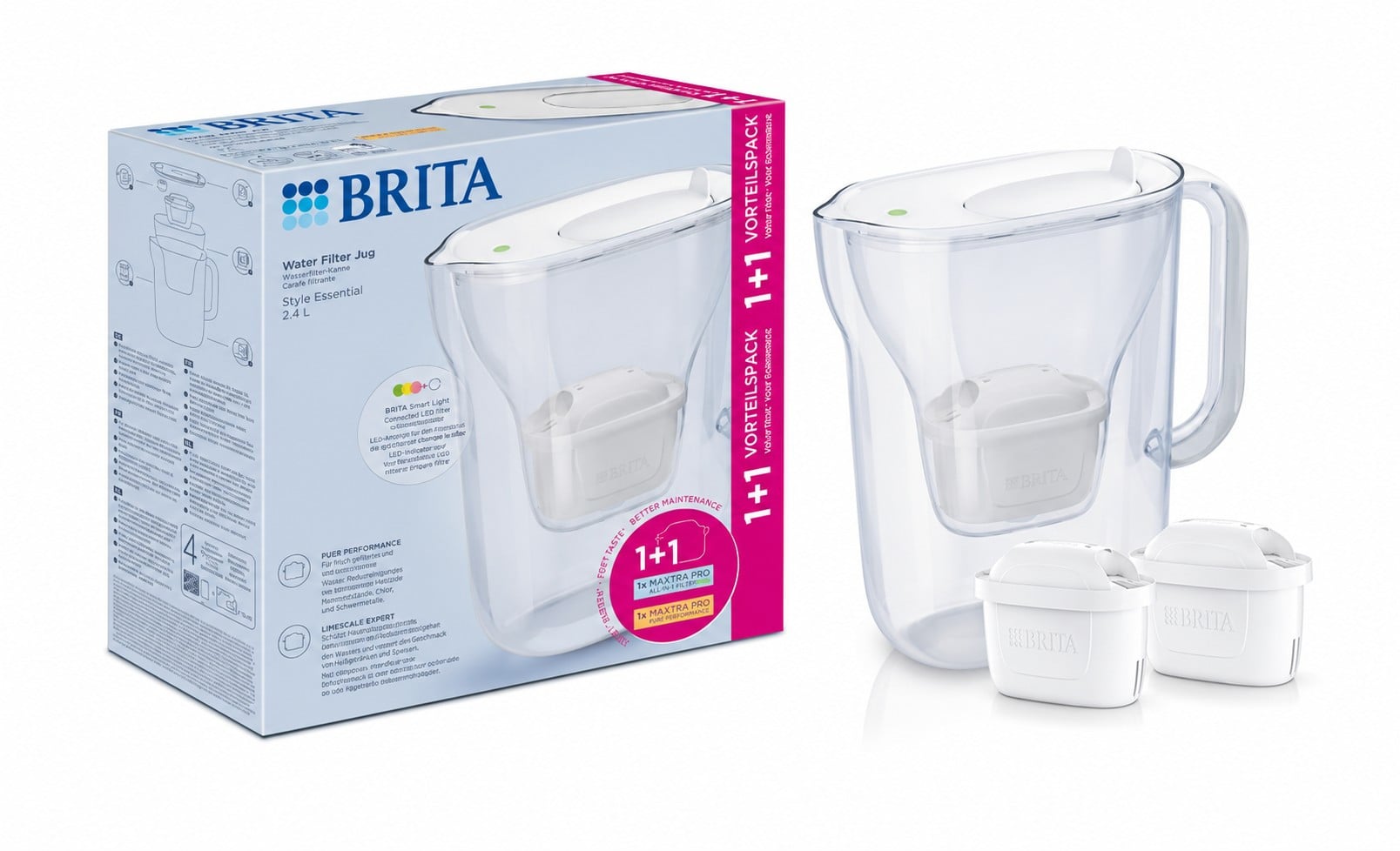 Фільтр-глечик Brita Style Essential Mxpro білий + 2 картриджа (1057795)