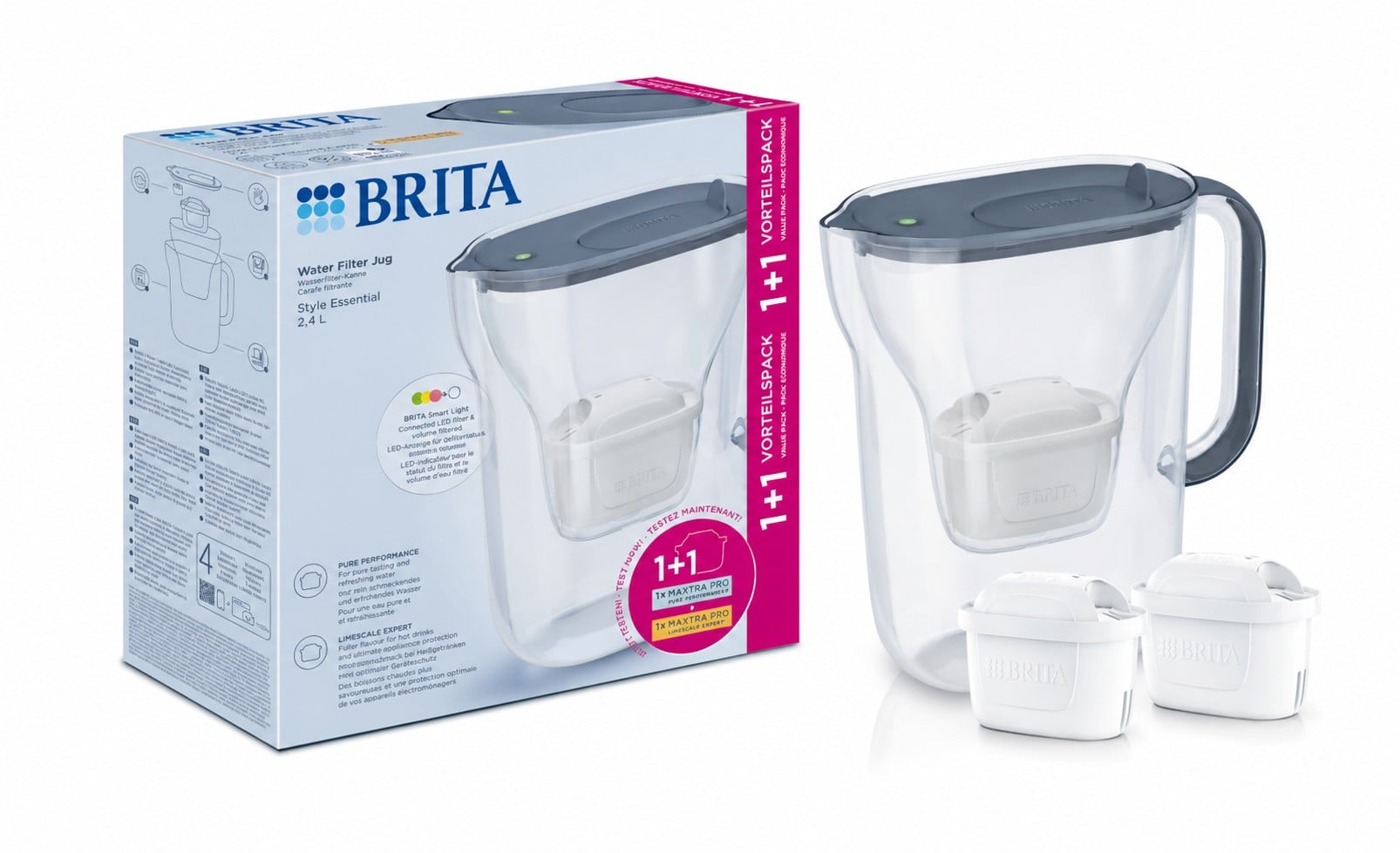 Фільтр-глечик Brita Style Essential Mxpro сіро-блакитний + 2 картриджа (1057796)