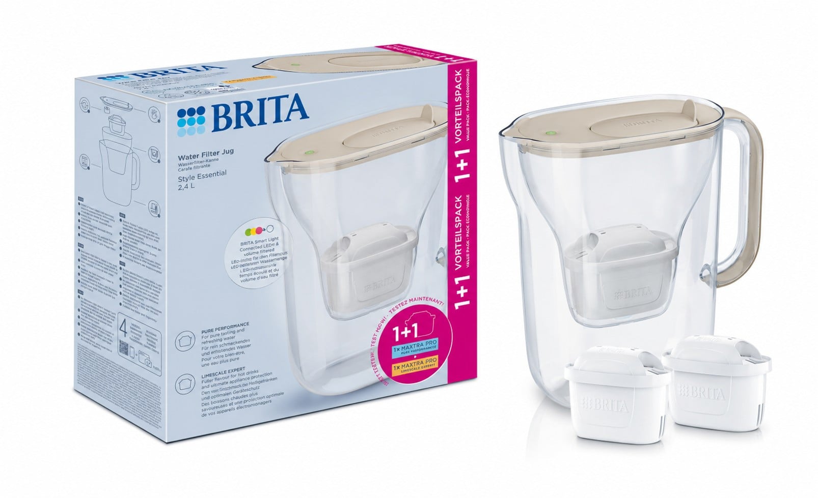 Фільтр-глечик Brita Style Essential Mxpro пісочний + 2 картриджа (1057797)